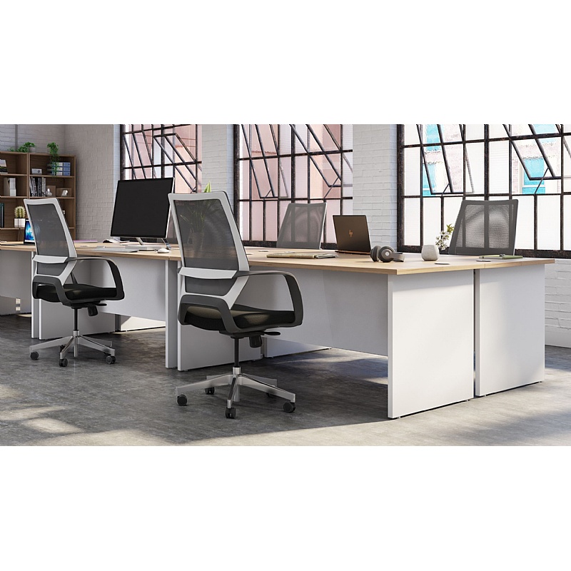 Panel Plus Rectangular Office Desks with Single Fixed Drawers from our ...