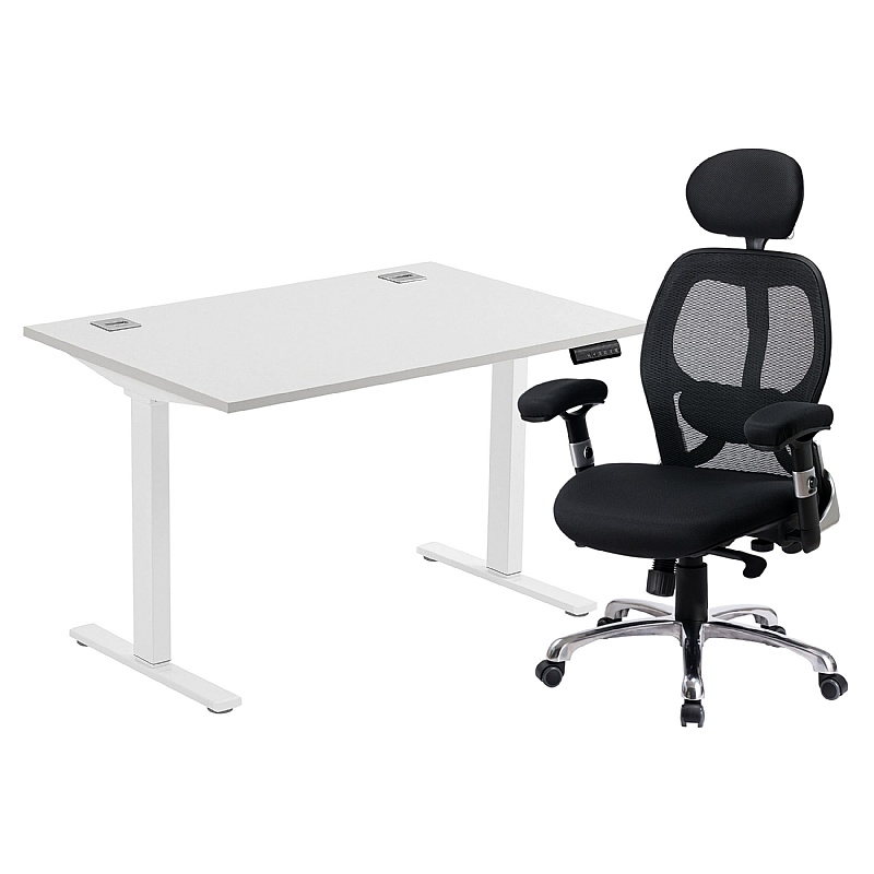 Horizon Sit Stand Desk and Chair Bundle Deal