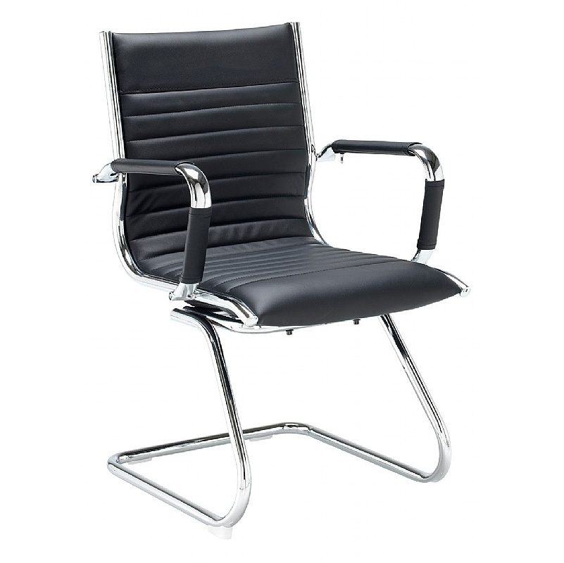 Bari Medium Back Leather Faced Visitor Office Chairs