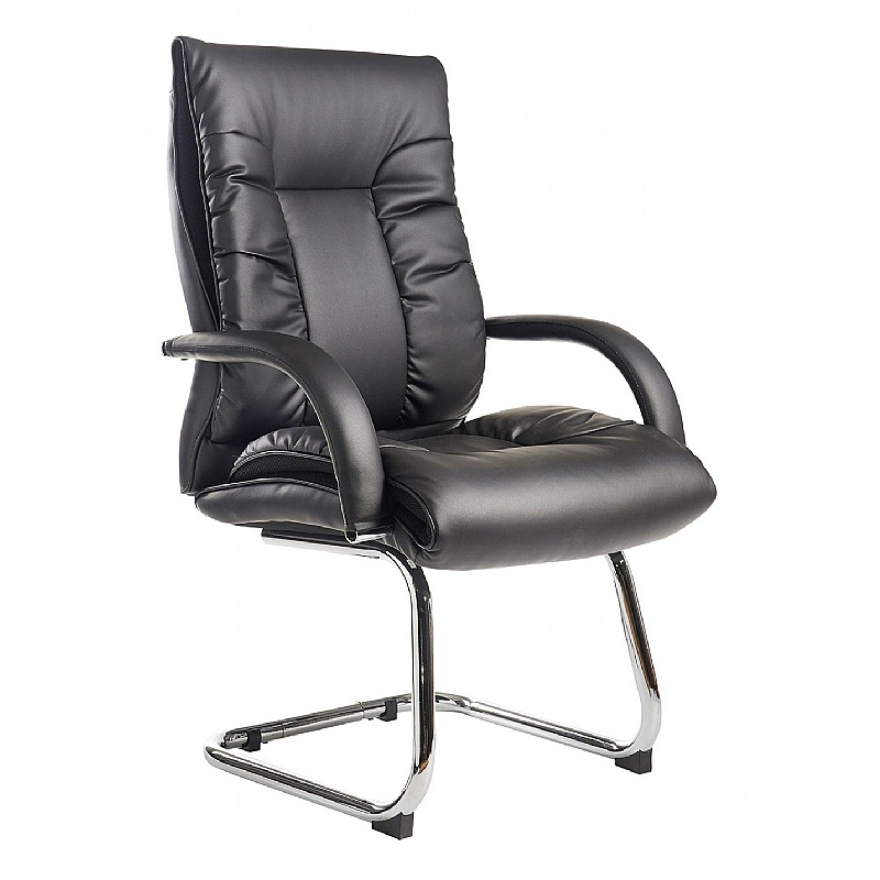 Derby High Back Leather Faced Visitor Office Chairs