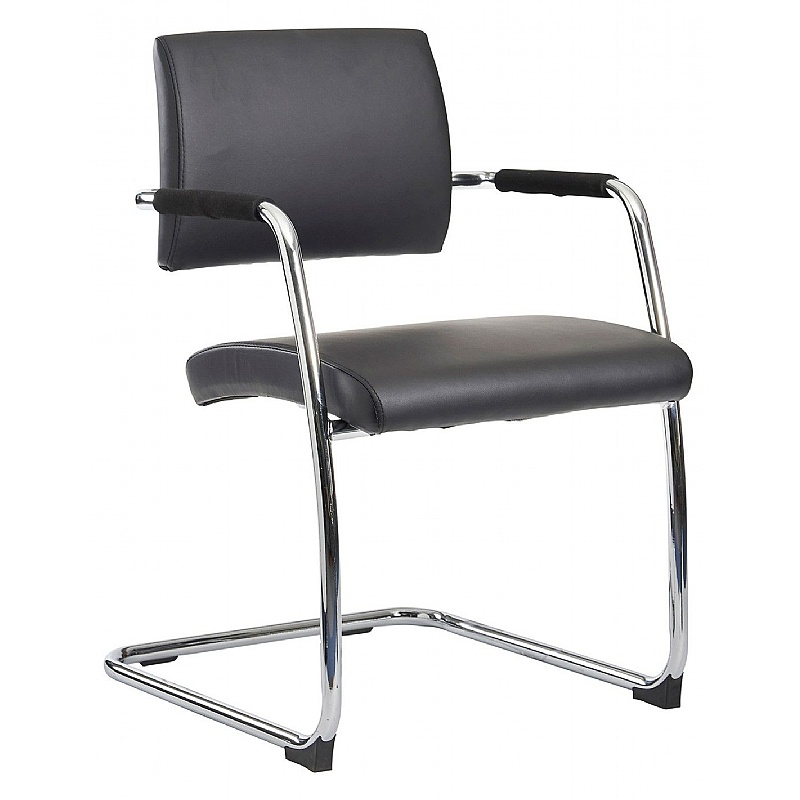 Bruges Leather Faced Visitor Office Chairs (Pack of 2)