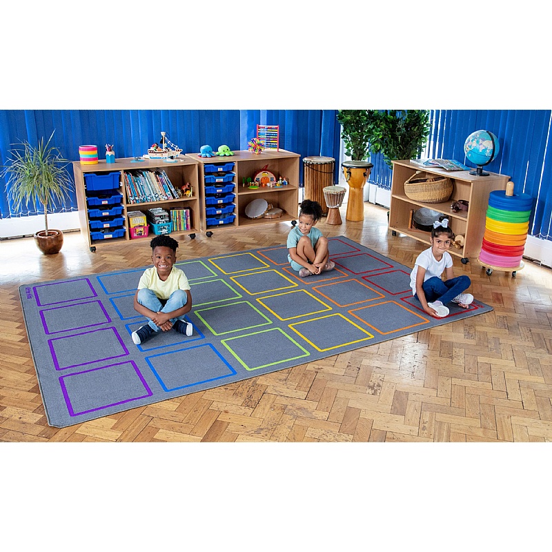 Essentials Rainbow Squares Placement Carpet