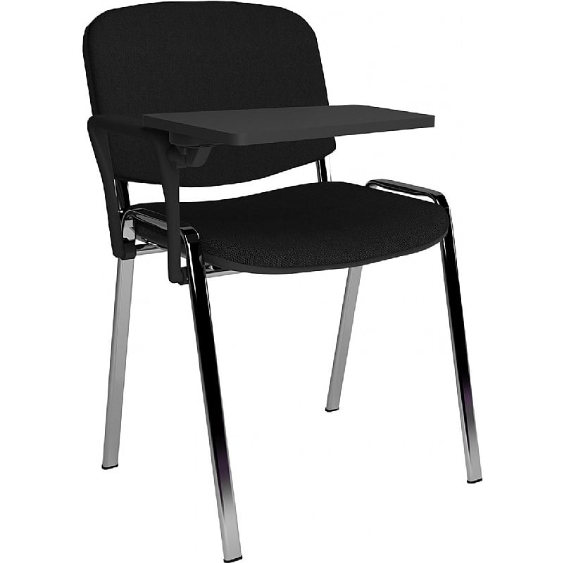 Taurus Chrome Frame Stacking Conference Chairs with Writing Tablet