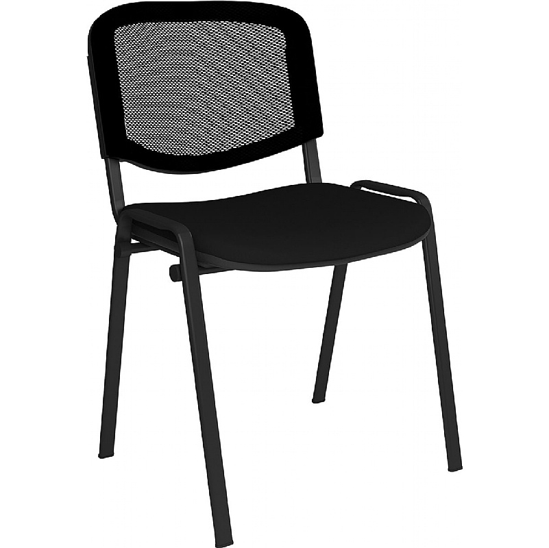 Taurus Black Frame Mesh Back Stacking Conference Chairs
