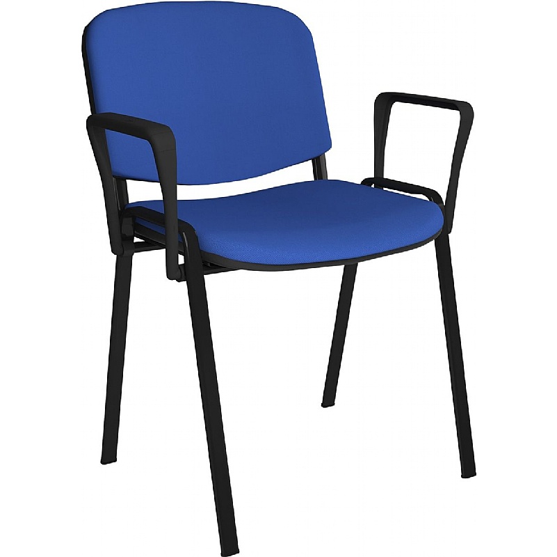 Taurus Black Frame Stacking Conference Chairs with Arms - Pack of 4 ...