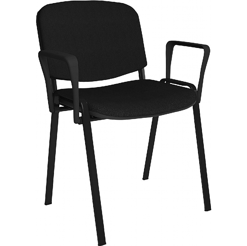 Taurus Black Frame Stacking Conference Chairs with Arms - Pack of 4