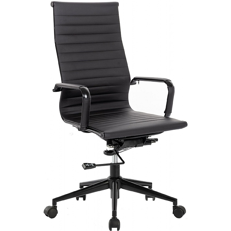 Aura Noir High Back Bonded Leather Executive Office Chairs