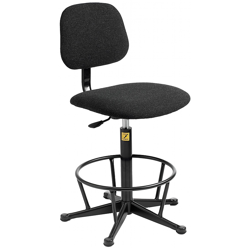 ESD Static Dissipative Fabric Draughtsman Chairs with Glides