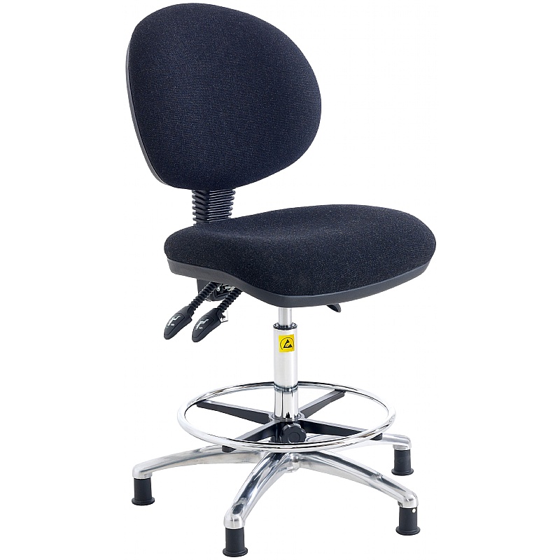 ESD Static Dissipative Deluxe Ergonomic Fabric Draughtsman Chairs