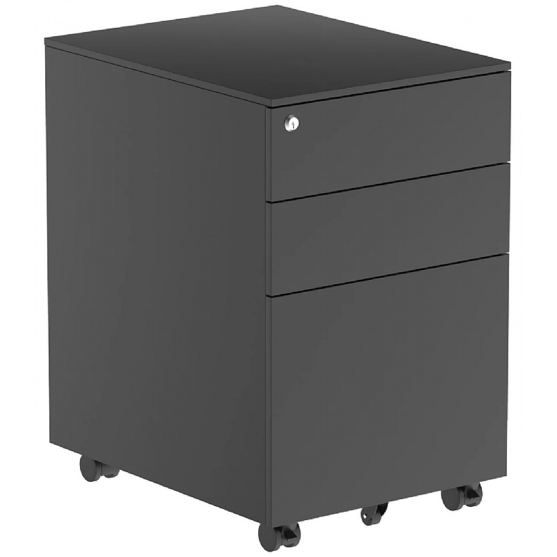 Obsidian Steel Under Desk Drawer Pedestals