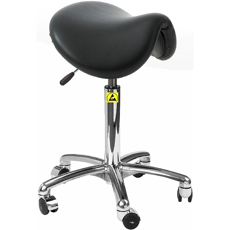 ESD Static Dissipative Vinyl Saddle Stool