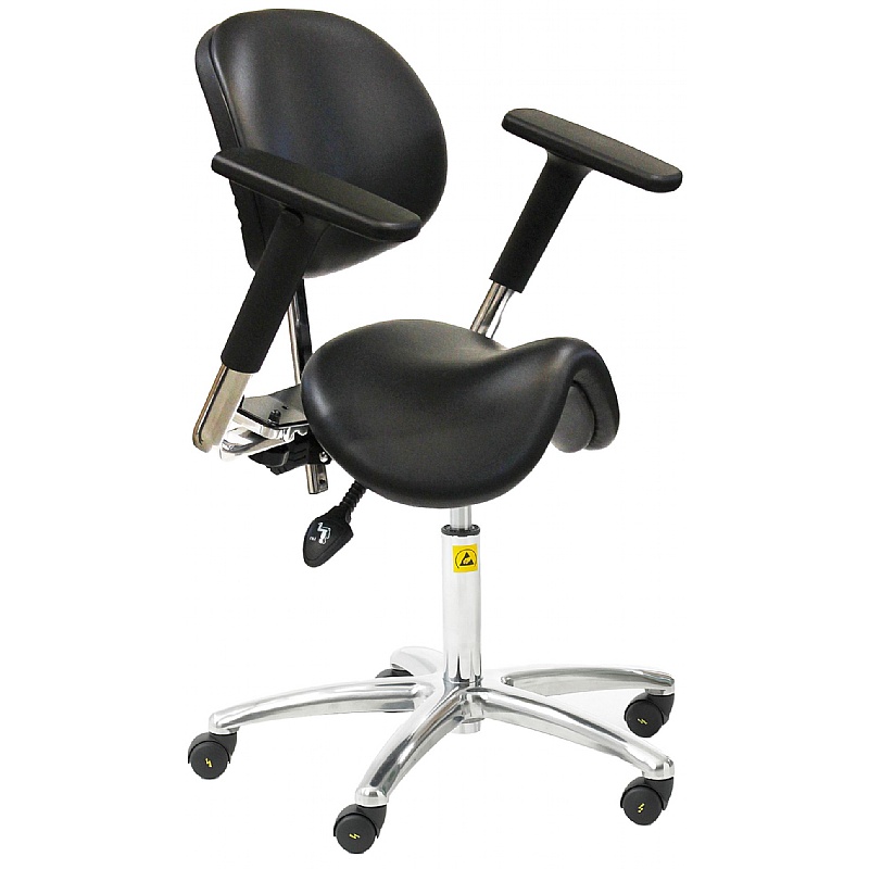 ESD Static Dissipative Vinyl Ergonomic Saddle Chair