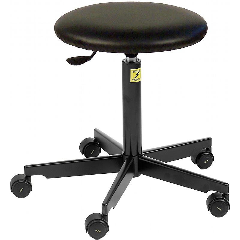 ESD Static Dissipative Vinyl Stools with Castors