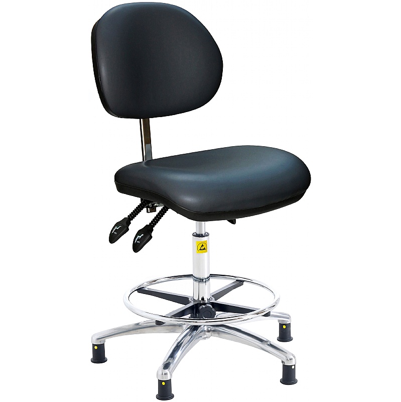 ESD Static Dissipative Clean Room Vinyl Draughtsman Chair with HEPA Air Filter