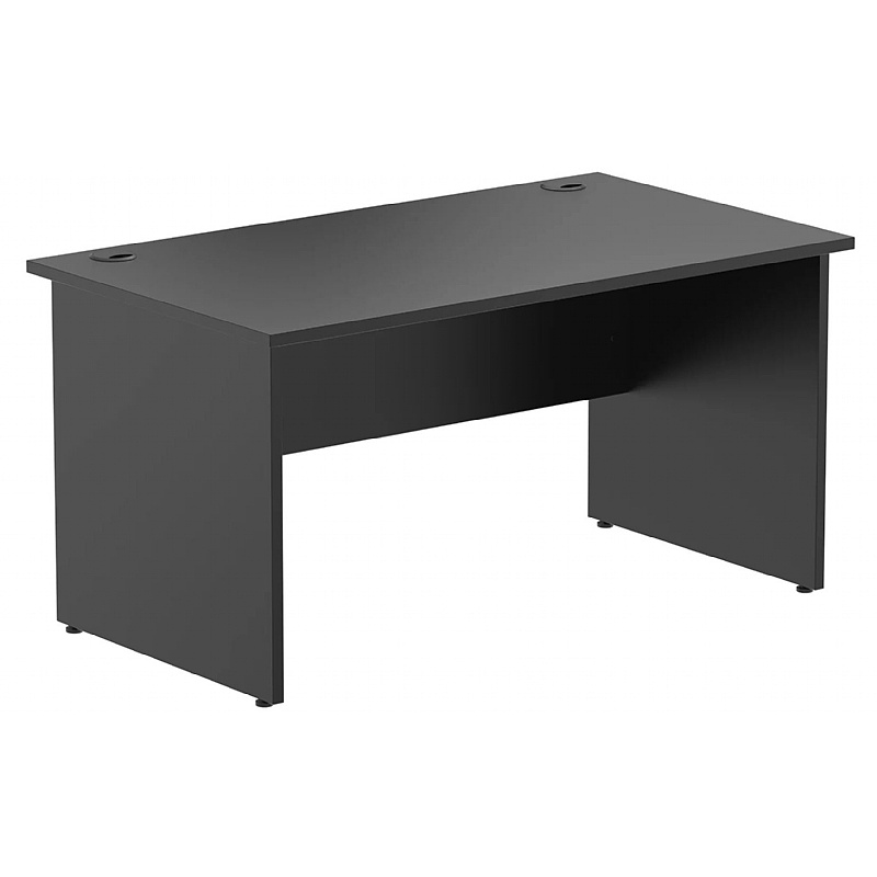 Raven Black Panel End Rectangular Office Desks