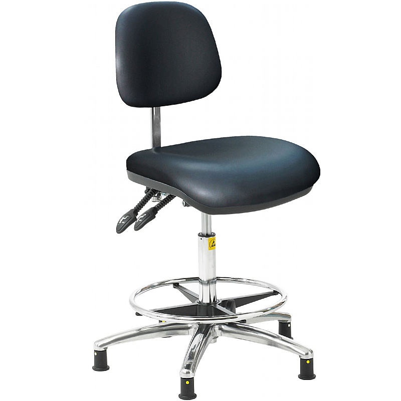 ESD Static Dissipative Ergonomic Vinyl Draughtsman Plus Chairs