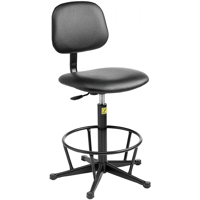 ESD Static Dissipative Vinyl Draughtsman Chair with Glides