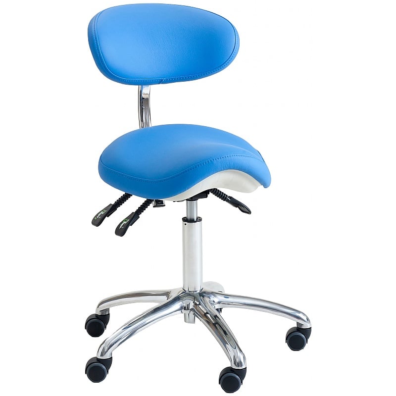 Saloon Vinyl Wide Saddle Stools with Backrest