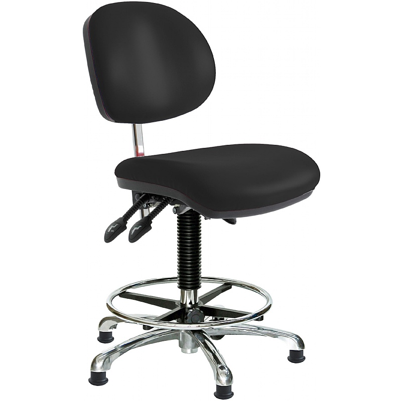 Clean Room Vinyl Ergonomic Draughtsman Chair with HEPA Air Filter