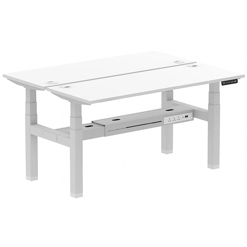 Air Shallow Electric Height Adjustable 2 Person Rectangular Back to Back Desks
