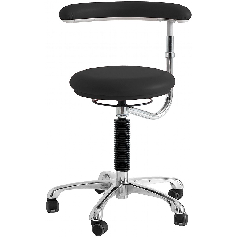 Dental Vinyl Stools with Adjustable Arm Support