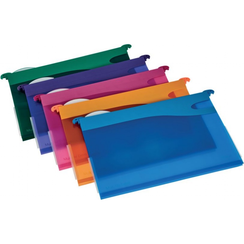 Rexel Multifile Secura Assorted Colours Foolscap Suspension Files - Pack of 10