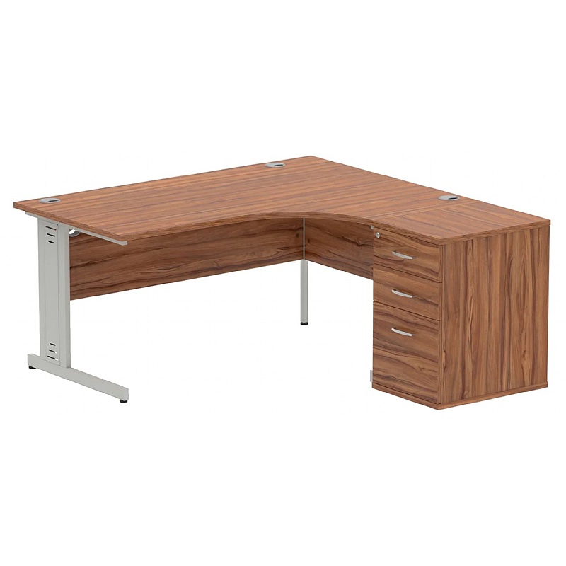 Syndicat Ergonomic Radial Office Desks with Desk End Drawers