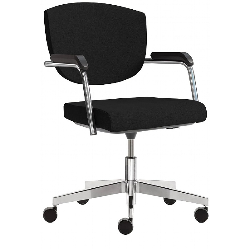 Key Low Back Swivel Meeting and Breakout Chairs with Castors