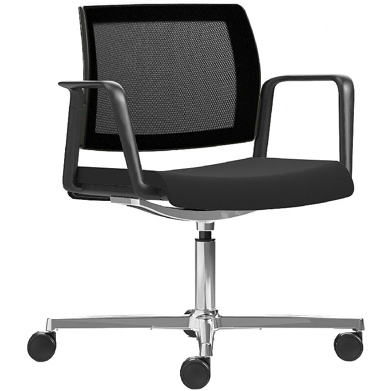 Kind Mesh Back 4 Star Swivel Meeting and Breakout Chairs with Arms