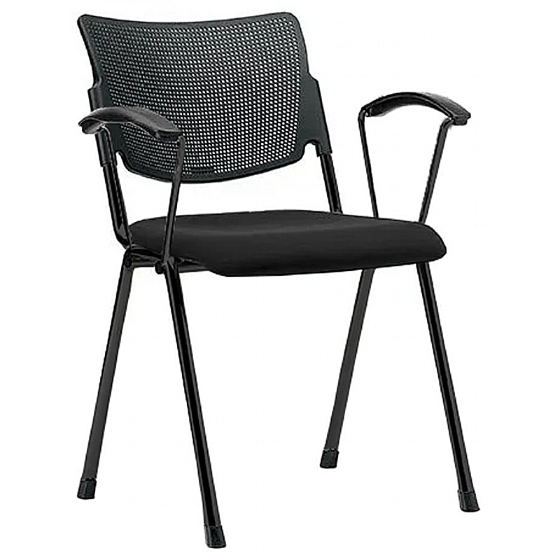 Mia Upholstered Stacking Conference Chairs with Arms