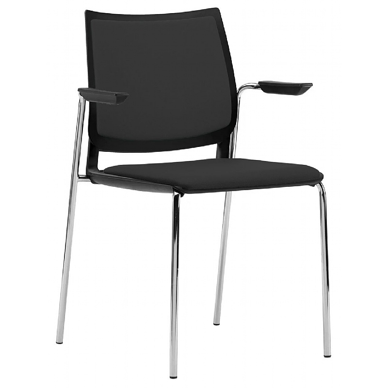 Vibe Plus Upholstered 4-Leg Breakout and Conference Chairs with Arms