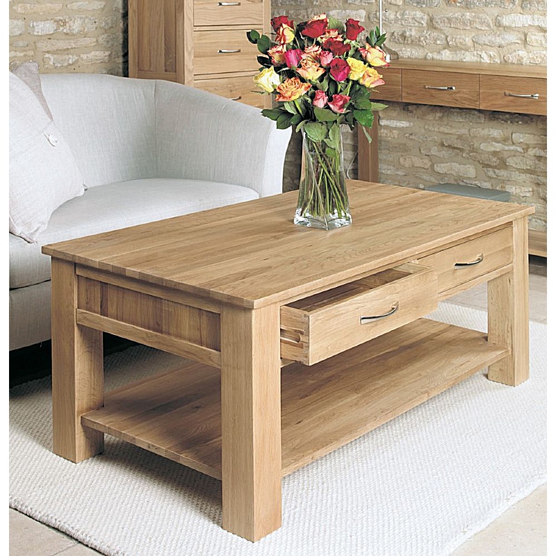 Mobel Oak Solid Wood Coffee Table