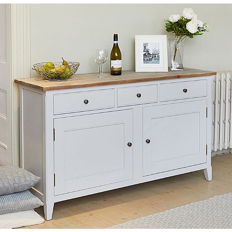 Signature Grey Solid Wood Credenza