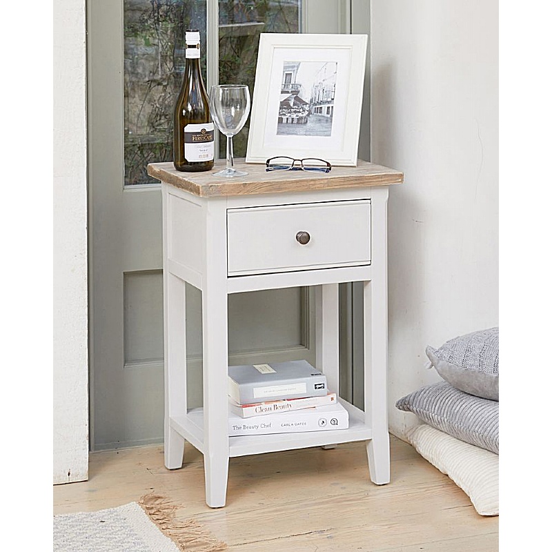 Signature Grey Solid Wood Side Table