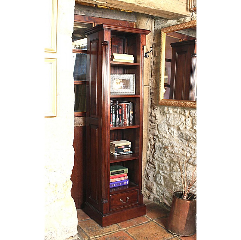 La Roque Mahogany Solid Wood Narrow Bookcase