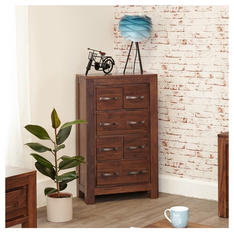 Mayan Walnut Solid Wood Media Storage Chest