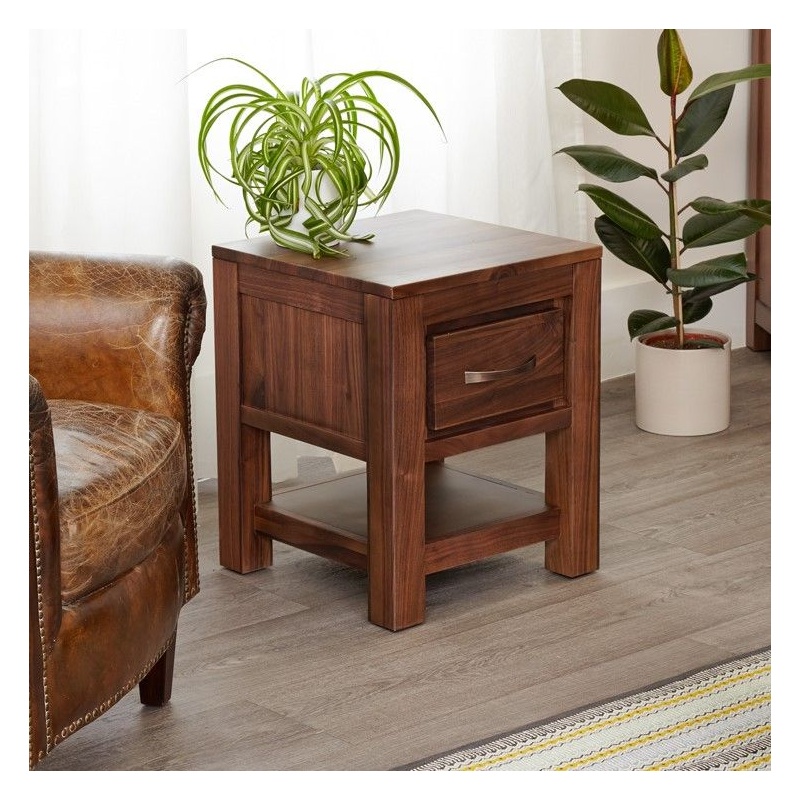 Mayan Walnut Solid Wood Side Tables