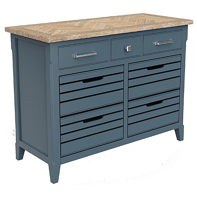 Signature Blue Solid Wood Sideboard