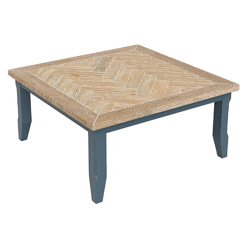 Signature Blue Solid Wood Square Coffee Table