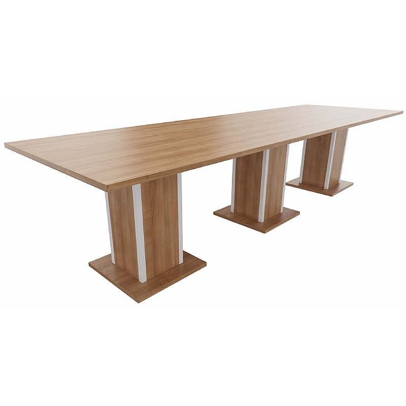 Qube Rectangular Boardroom and Conference Tables with Triple Square Base