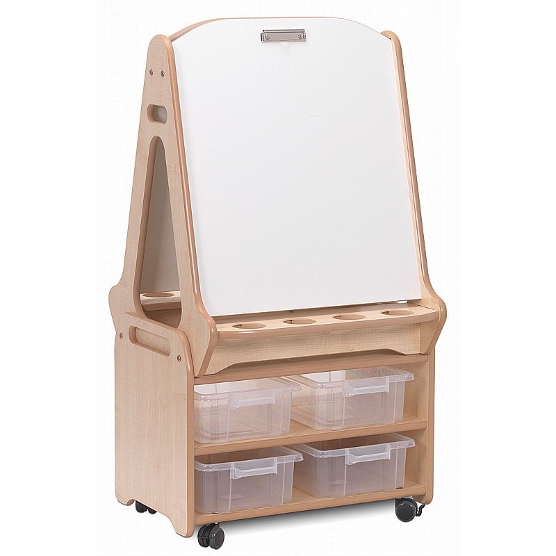 Creativity Zone Mobile Double Sided Easel with Storage Trolley - School Furniture