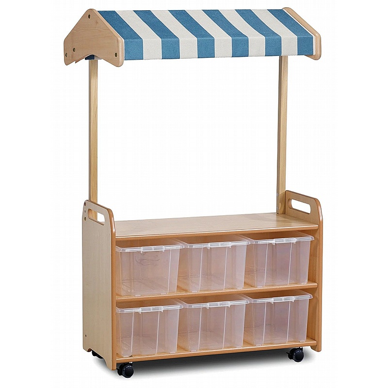 Role Play Zone Mobile Market Stall with Storage - School Furniture