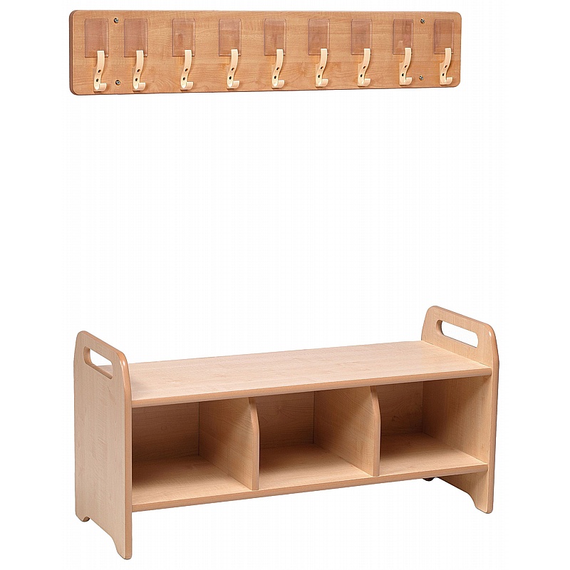 Little Hangers Nursery Wall Mounted Coat Hook and Bench - School Furniture