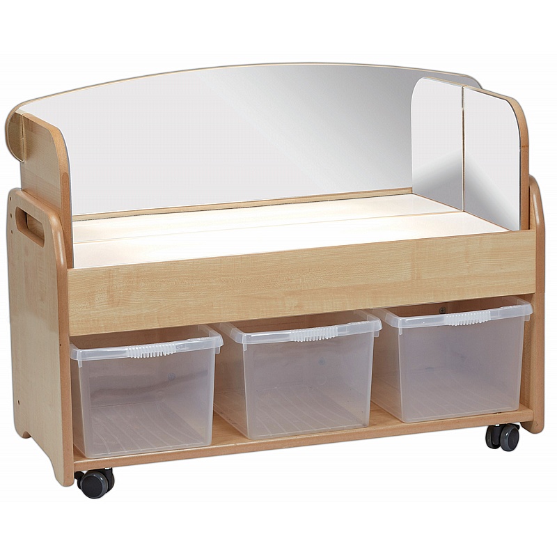 Tidy Tots Nursery Mobile Light Box Trolleys with Mirror Surround - School Furniture