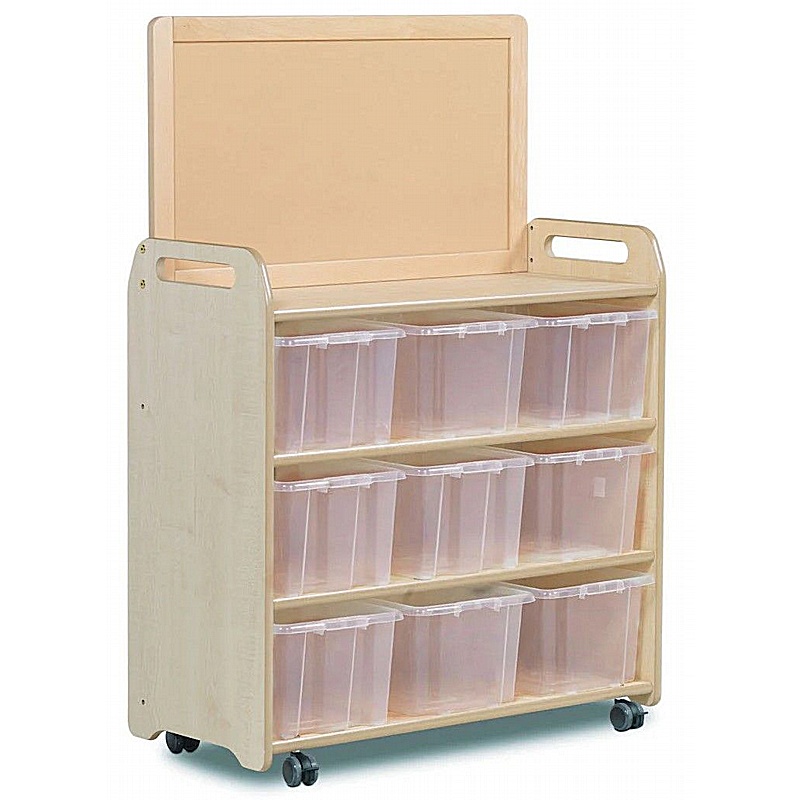 Tidy Tots Nursery Mobile High Level Storage Unit with Noticeboard - School Furniture