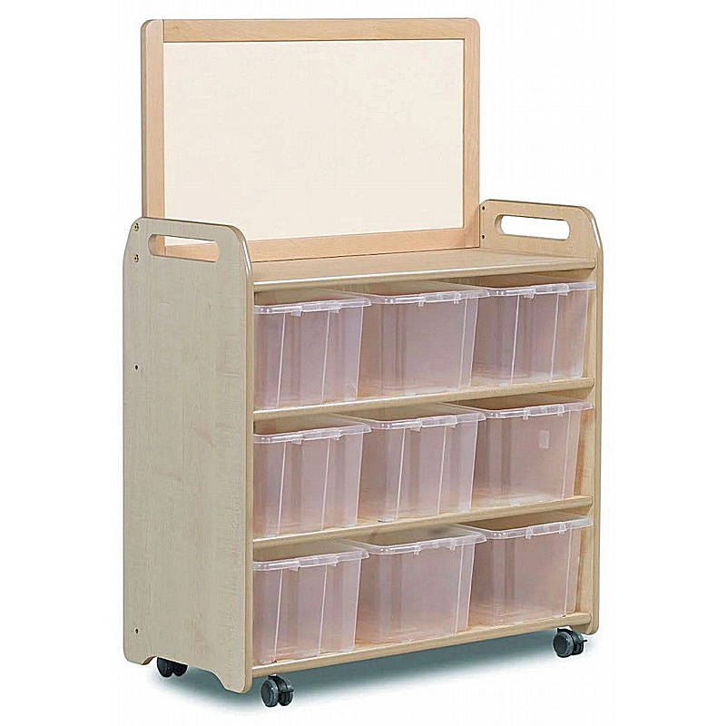 Tidy Tots Nursery Mobile High Level Storage Unit with Whiteboard - School Furniture