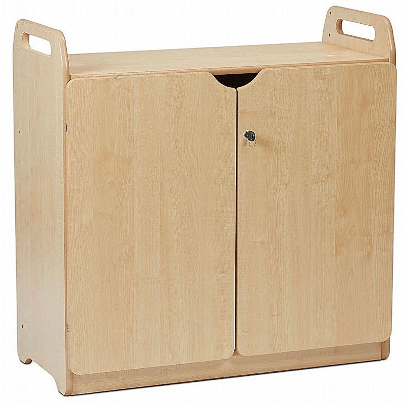 Tidy Tots Nursery Lockable Storage Cupboard with Display and Mirror Back - School Furniture