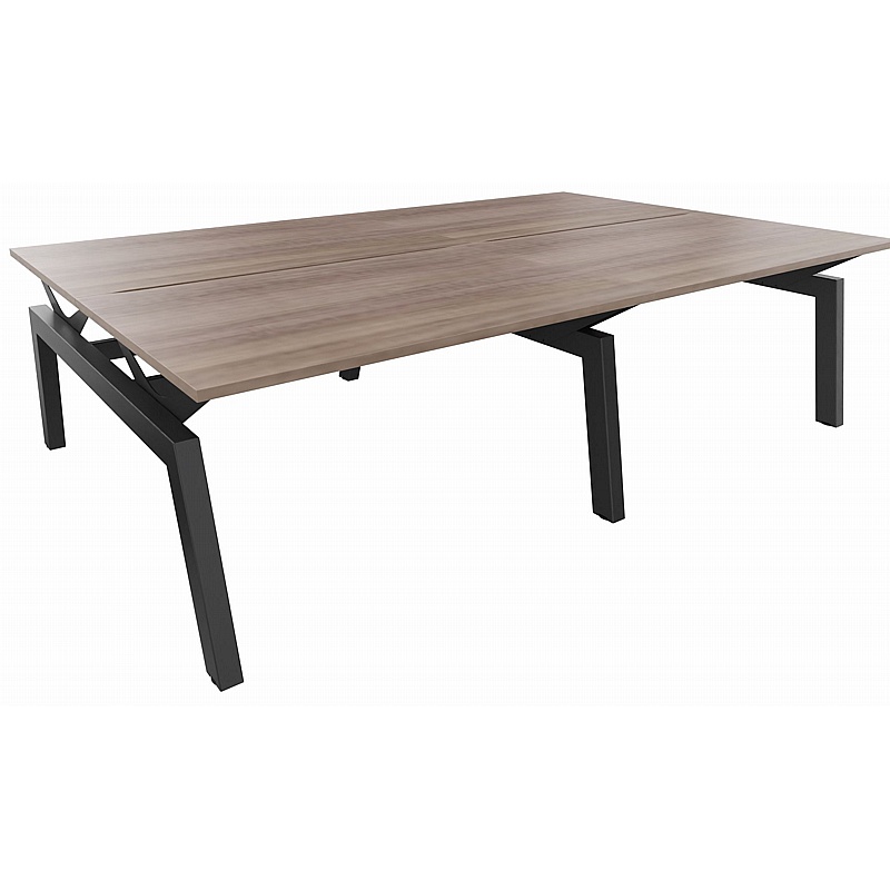 Linnea Elevate 4 Person Rectangular Back to Back Sliding Top Bench Desks - Office Desks