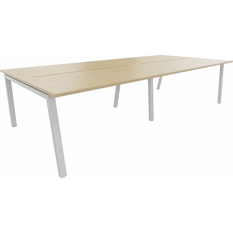 Linnea 4 Person A-Frame Rectangular Back to Back Sliding Top Bench Desks - Office Desks