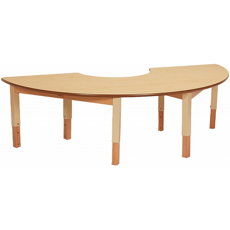 Teeny Tots Height Adjustable Semi-Circular Tables - School Furniture